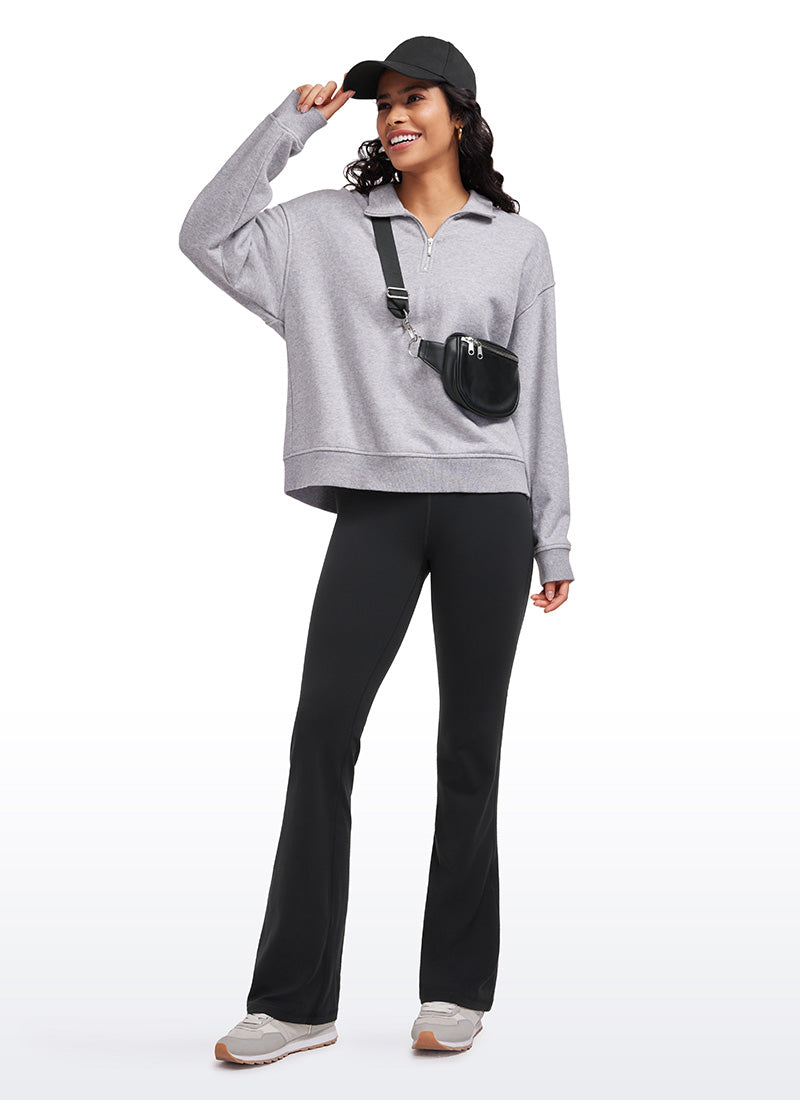 Butterluxe Legging Pinggang Tinggi, Berbentuk Melebar, Kaki Lebar, Model Bootcut, dengan Saku, Ukuran 33