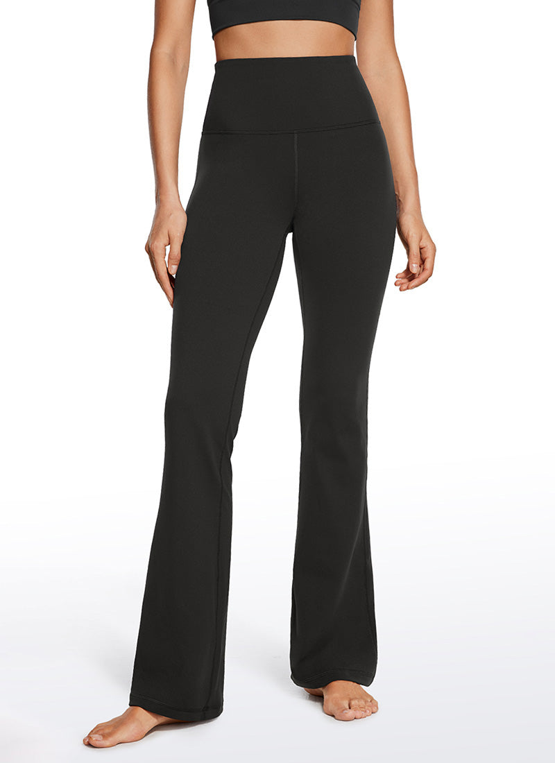 Butterluxe Legging Pinggang Tinggi, Berbentuk Melebar, Kaki Lebar, Model Bootcut, dengan Saku, Ukuran 33