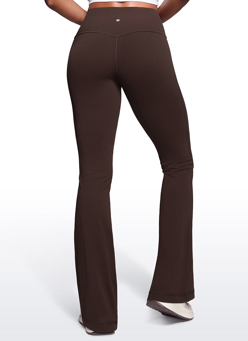 Butterluxe Legging Pinggang Tinggi, Berbentuk Melebar, Kaki Lebar, Model Bootcut, dengan Saku, Ukuran 33