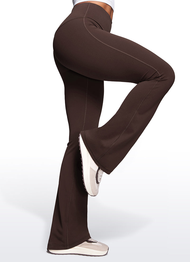 Butterluxe Legging Pinggang Tinggi, Berbentuk Melebar, Kaki Lebar, Model Bootcut, dengan Saku, Ukuran 33