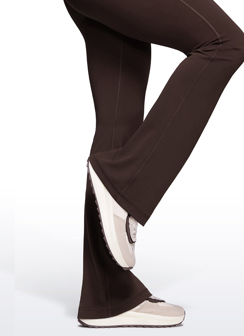 Butterluxe Legging Pinggang Tinggi, Berbentuk Melebar, Kaki Lebar, Model Bootcut, dengan Saku, Ukuran 33