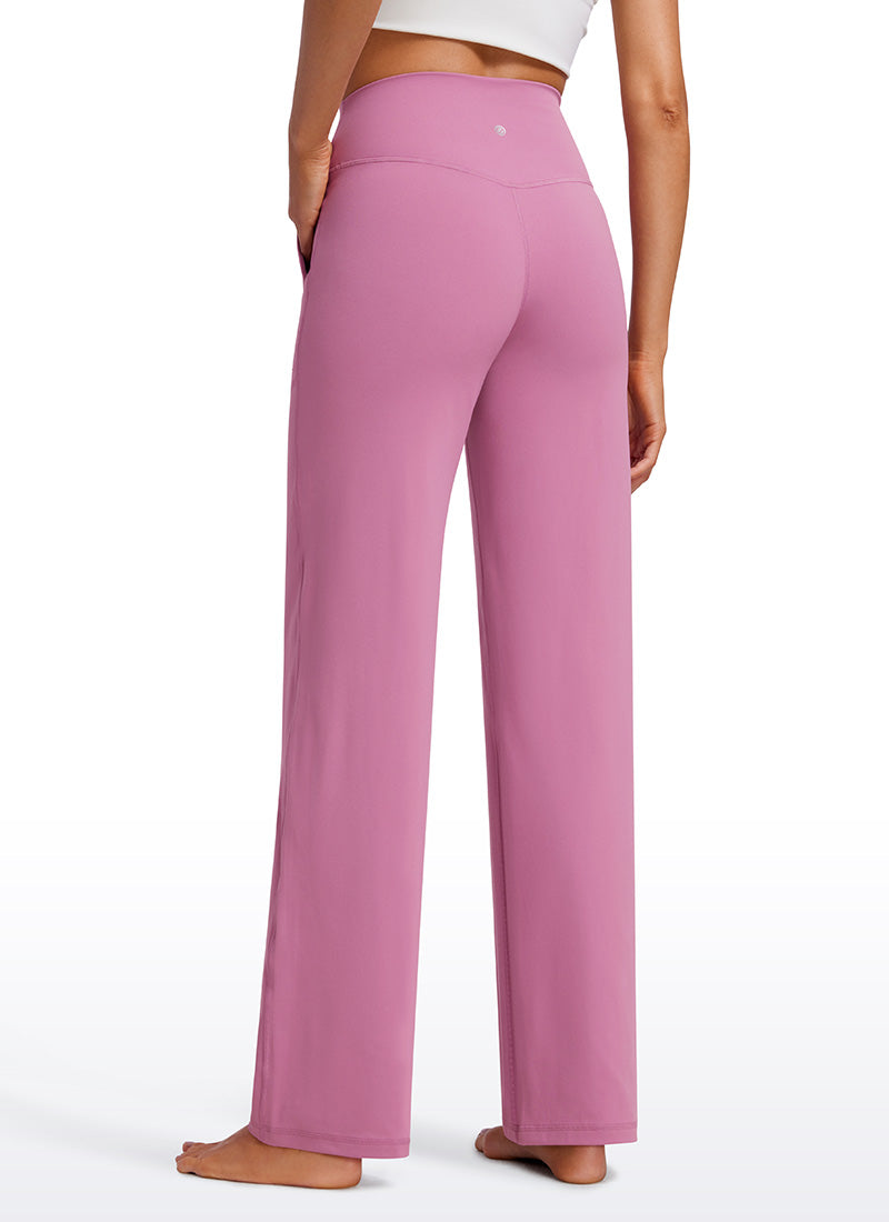 CRZ YOGA Celana Wanita Model " Butterluxe " dengan Pinggang Tinggi dan Kaki Lebar, Dilengkapi Saku, Panjang 31 inci, Warna Velvet Dust