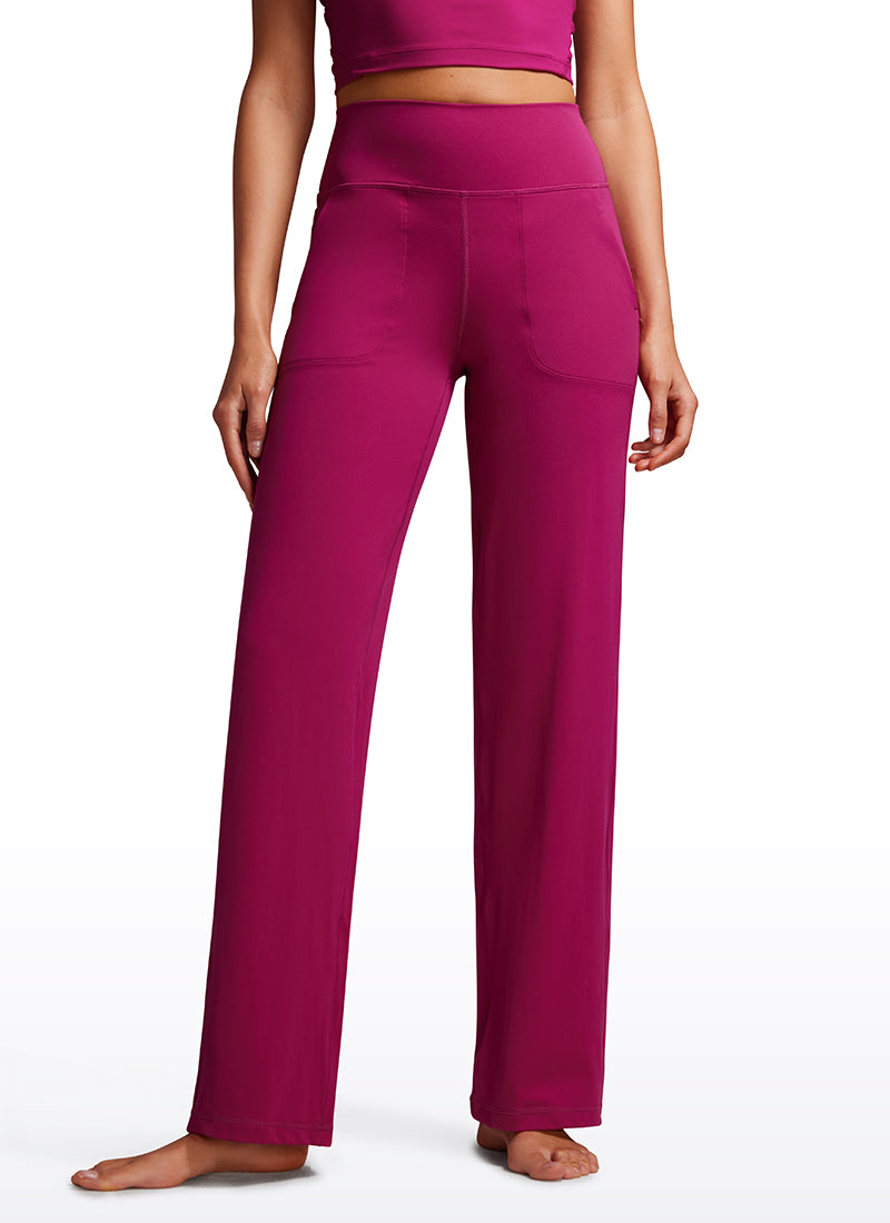 CRZ YOGA Celana Panjang Wanita Butterluxe High Rise Wide Leg dengan Saku 79 cm Magenta Purple