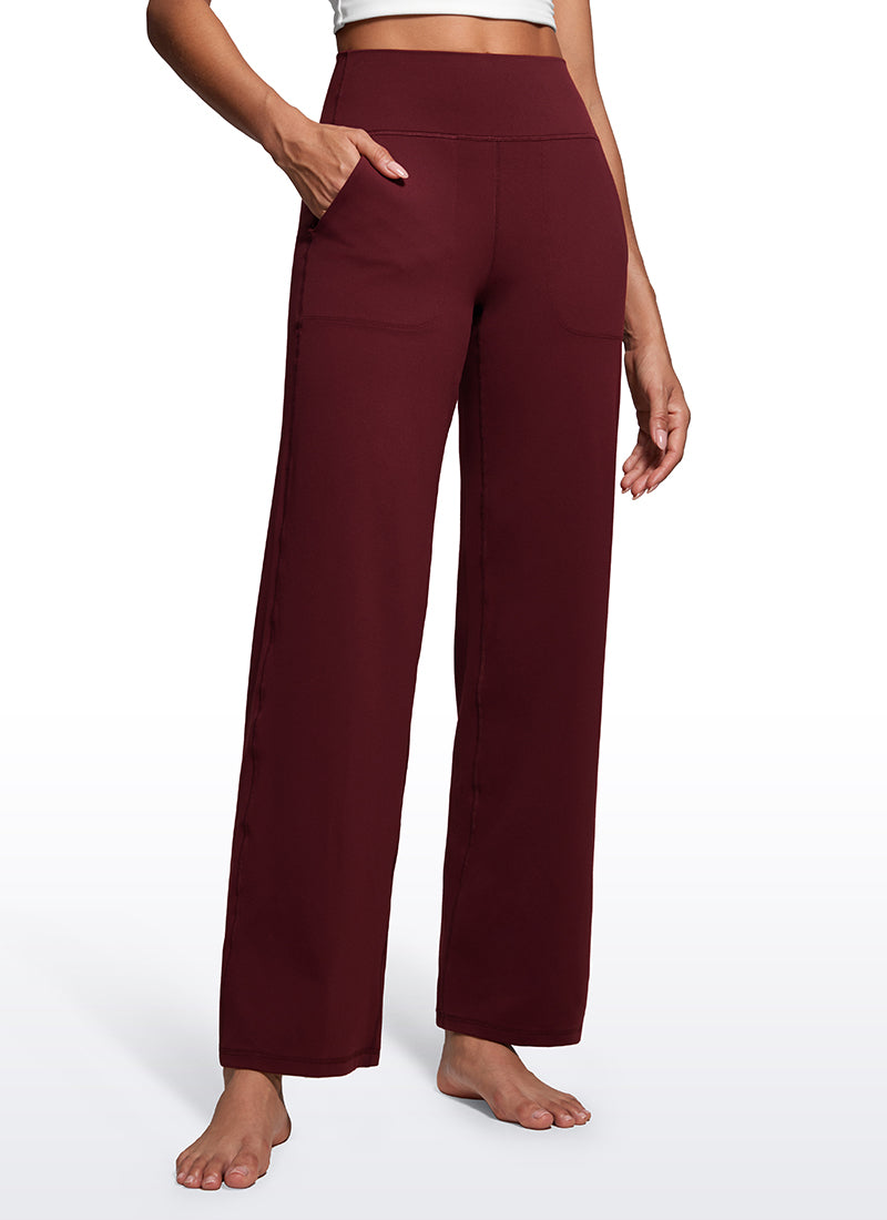 CRZ YOGA Celana Panjang Wanita Butterluxe High Rise Wide Leg dengan Saku 79 cm Red Merlot