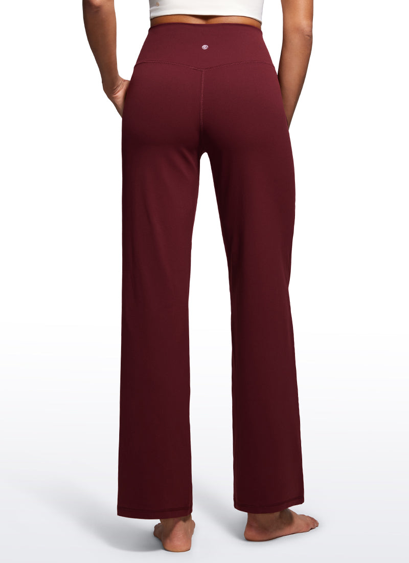 CRZ YOGA Celana Panjang Wanita Butterluxe High Rise Wide Leg dengan Saku 79 cm Red Merlot