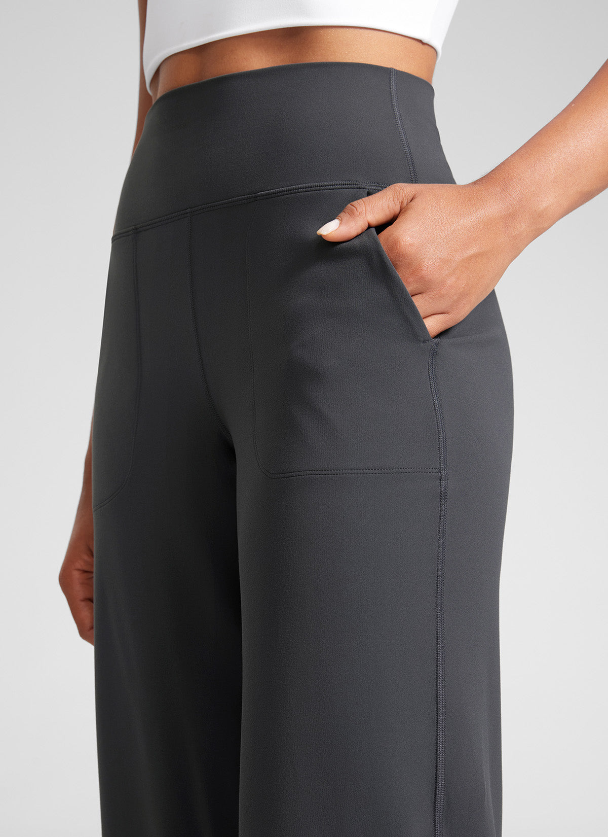 CRZ YOGA Celana Wanita Berpinggang Tinggi dan Berpotongan Lebar dengan Saku, Model " Butterlift ", Ukuran 33