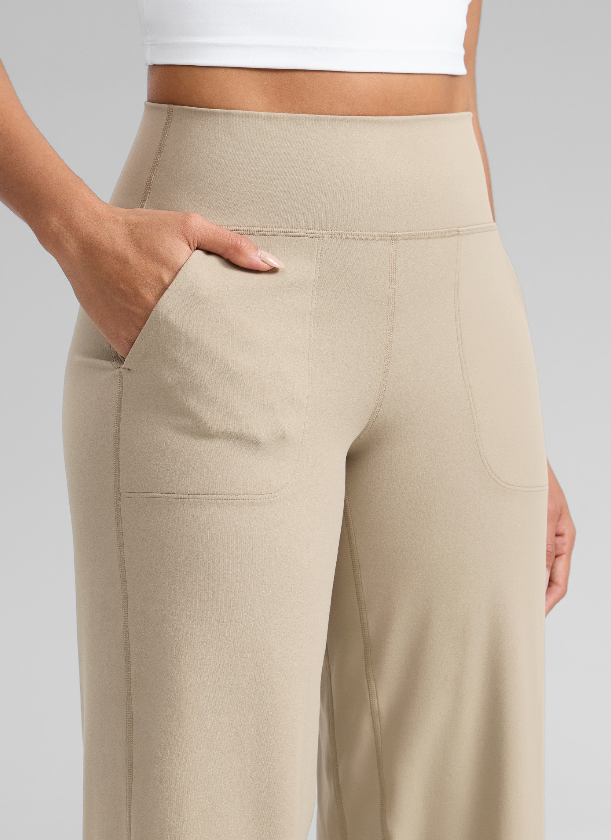 CRZ YOGA Celana Wanita Berpinggang Tinggi dan Berpotongan Lebar dengan Saku, Model " Butterlift ", Ukuran 33