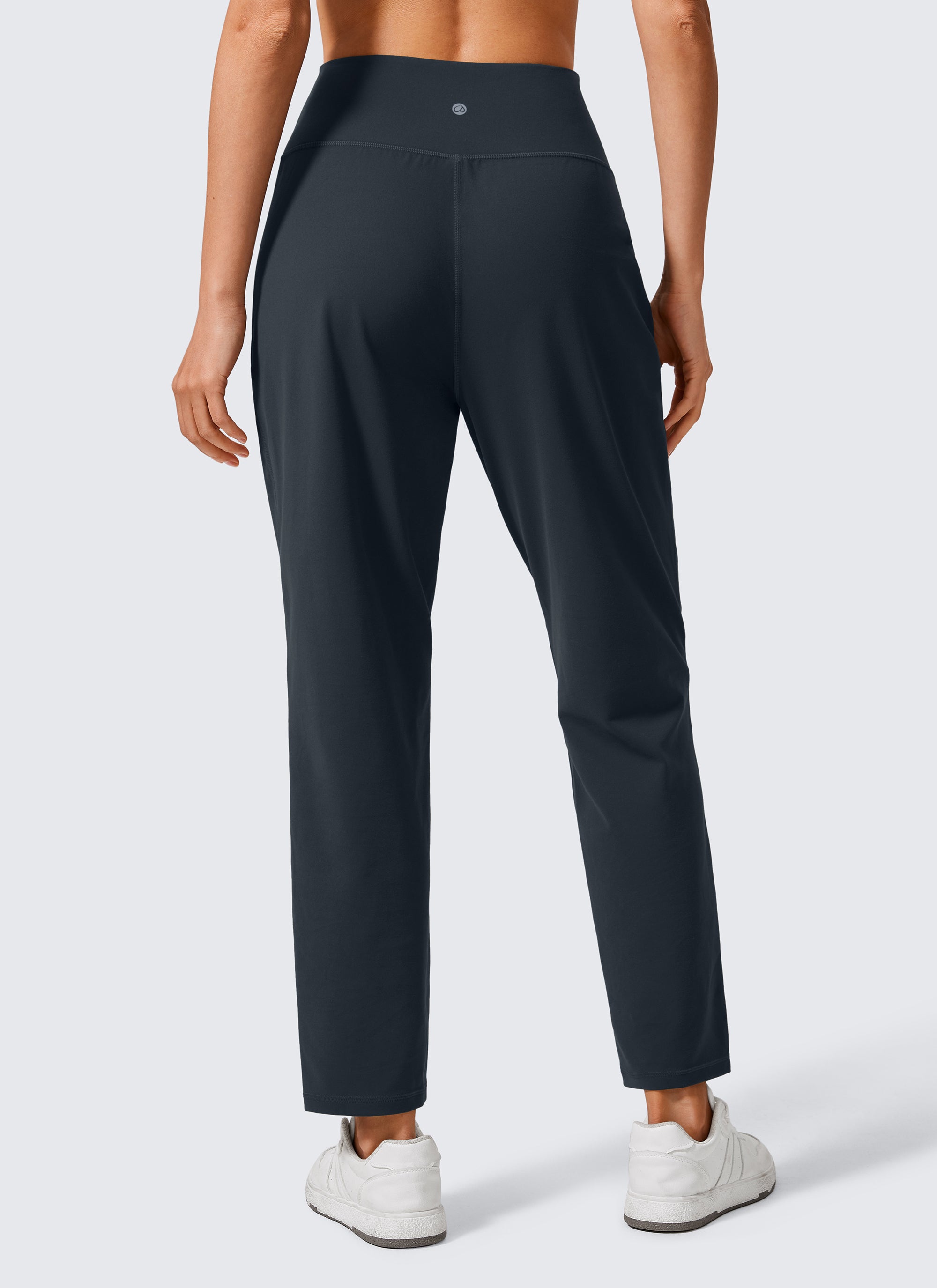 CRZ YOGA Butterlift Celana Kasual Wanita Model High Rise dengan Lipit, Panjang 27 inci, Warna True Navy
