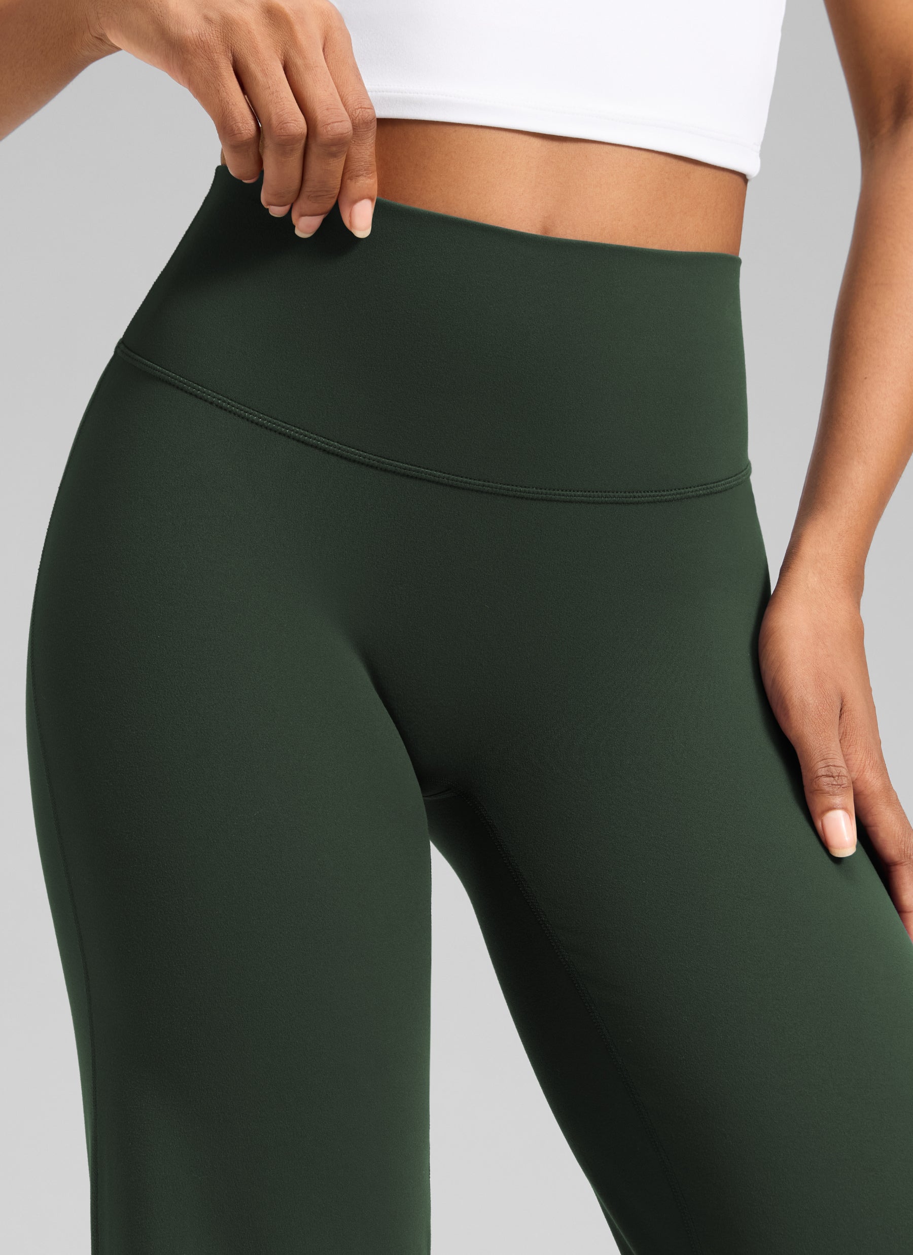 CRZ YOGA Celana Latihan Wanita Softretch Tanpa Jahitan Depan dan Berpotongan Lebar Ukuran 28