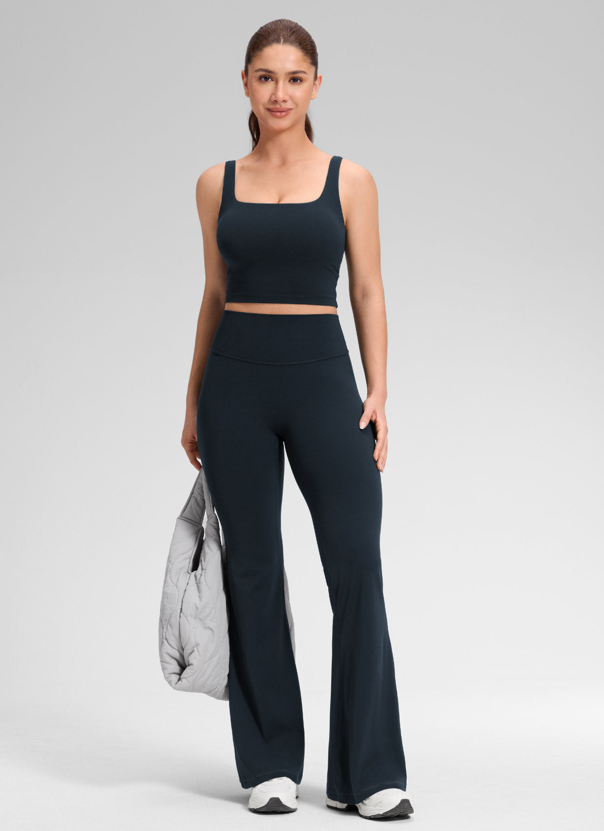 CRZ YOGA Legging Wanita Softretch Pinggang Tinggi Tanpa Jahitan Depan dengan Potongan Melebar Ukuran 29