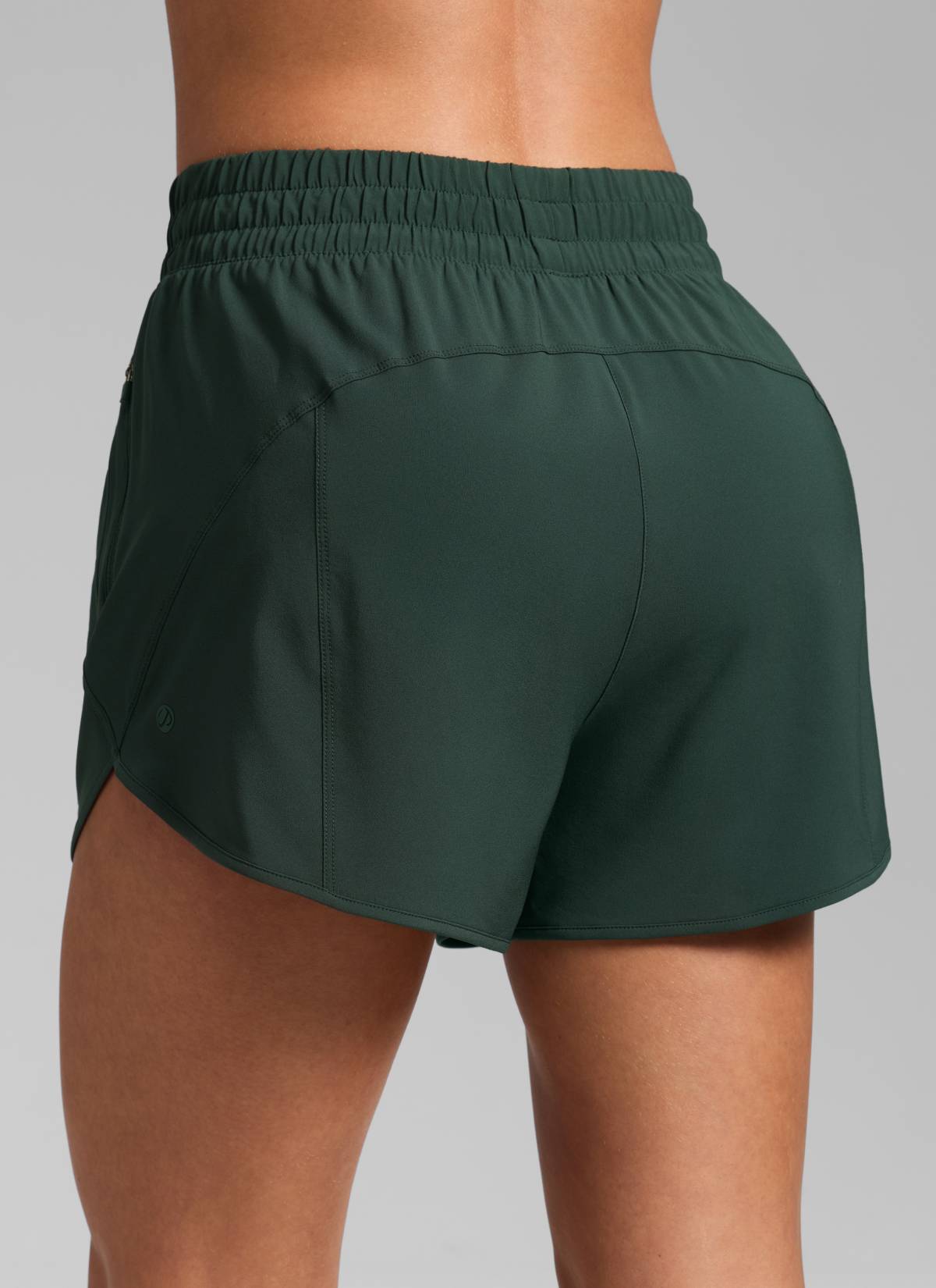 CRZ YOGA Celana Pendek Lari Wanita Pinggang Tinggi dengan Lapisan Jaring, 3'' Warna Legend Green