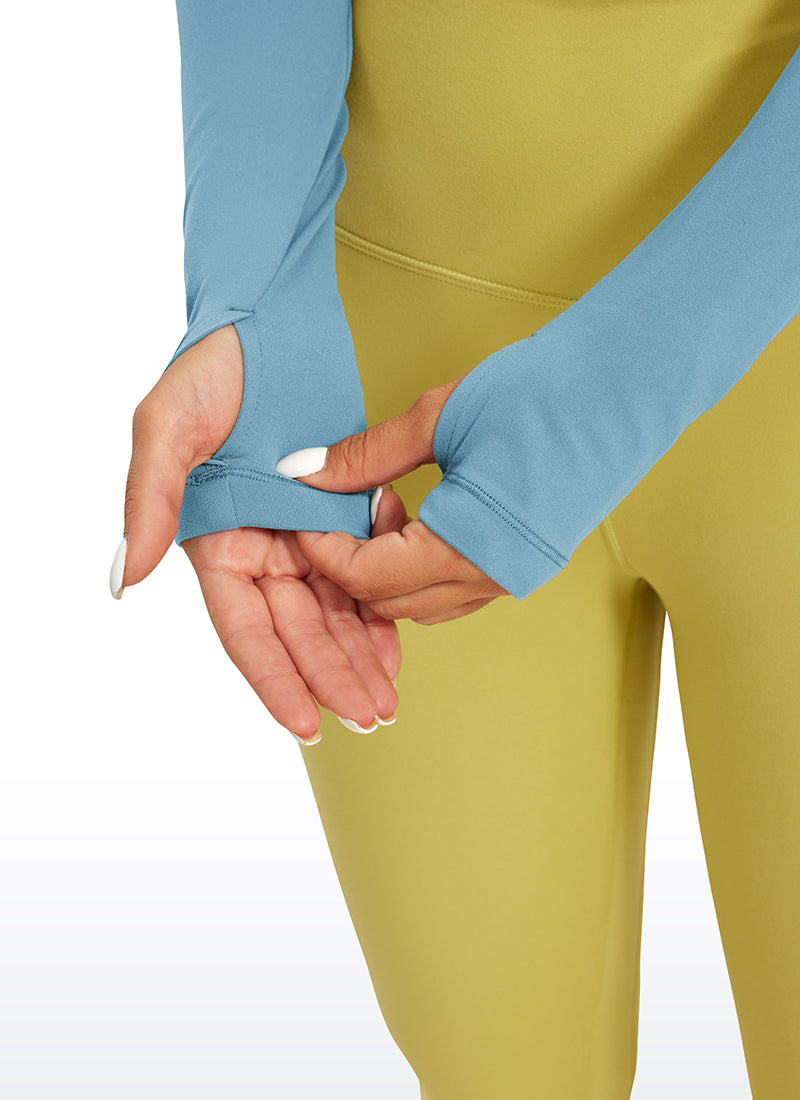 CRZ YOGA Legging yoga lengan panjang " Butterluxe " untuk wanita, warna Pure Blue