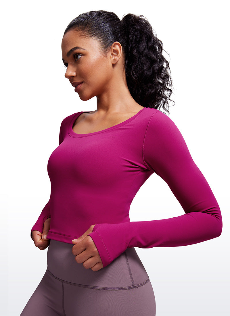 CRZ YOGA Legging Yoga Lengan Panjang " Butterluxe " untuk Wanita, Warna Magenta Ungu