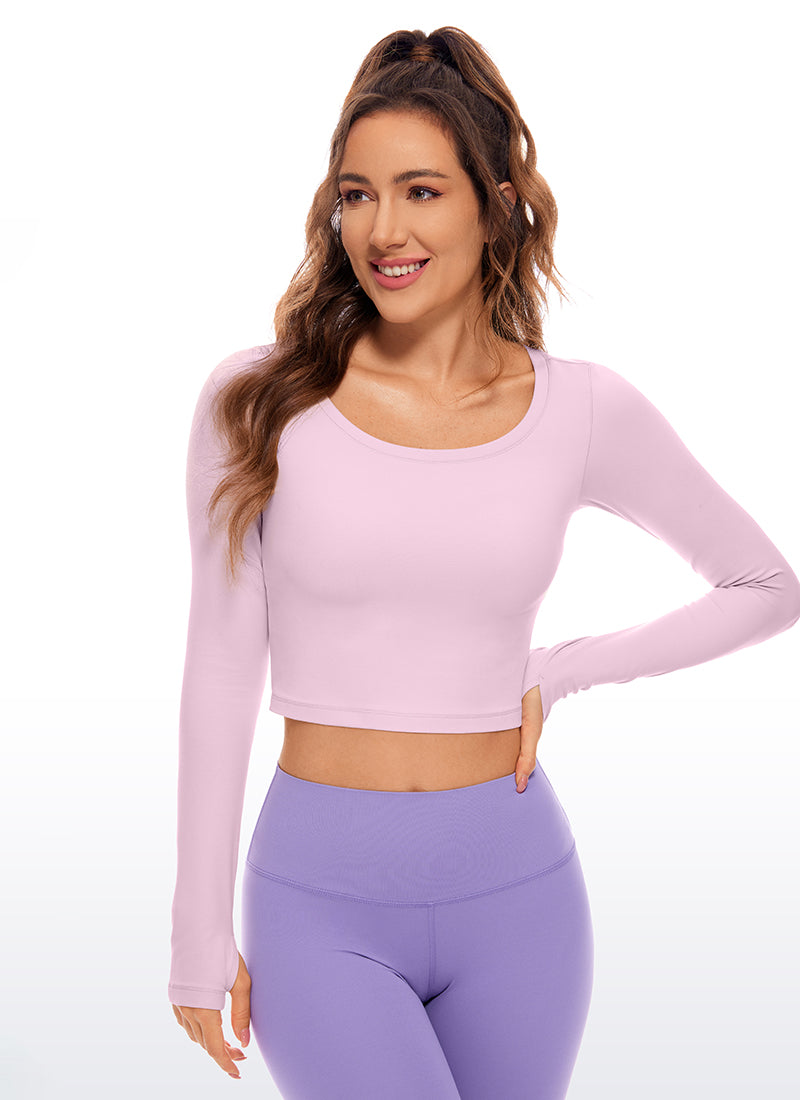 CRZ YOGA Legging yoga lengan panjang " Butterluxe " untuk wanita, warna Pink Peony
