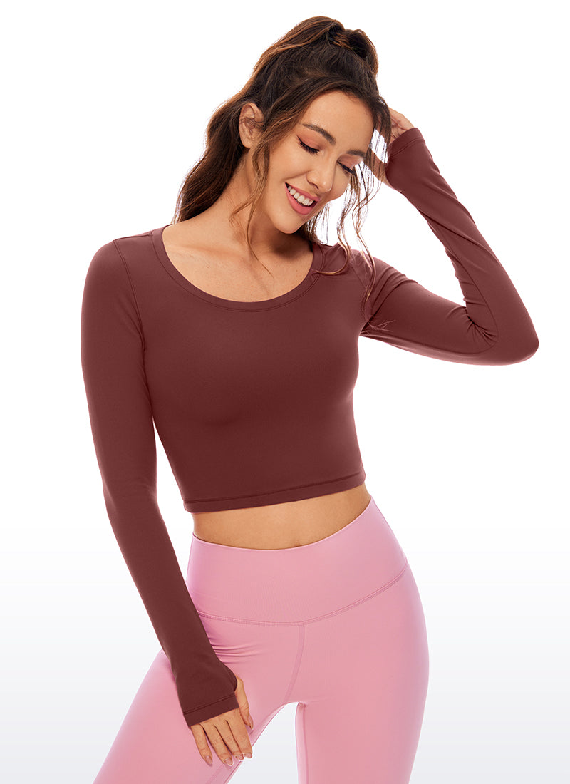 CRZ YOGA Legging yoga lengan panjang Butterluxe untuk wanita, warna Noctilucence Red