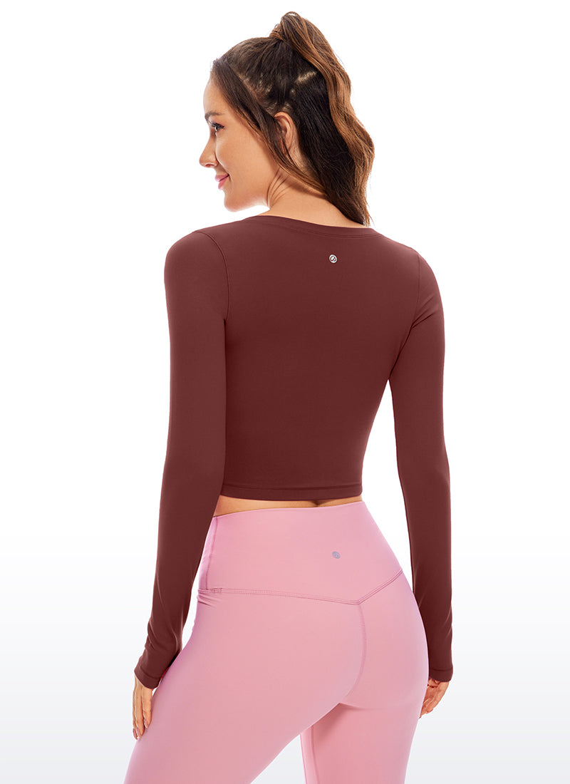 CRZ YOGA Legging yoga lengan panjang Butterluxe untuk wanita, warna Noctilucence Red