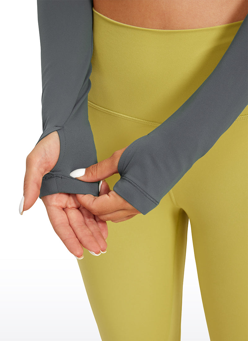 CRZ YOGA Celana yoga lengan panjang Butterluxe untuk wanita, warna Lava Smoke Grey
