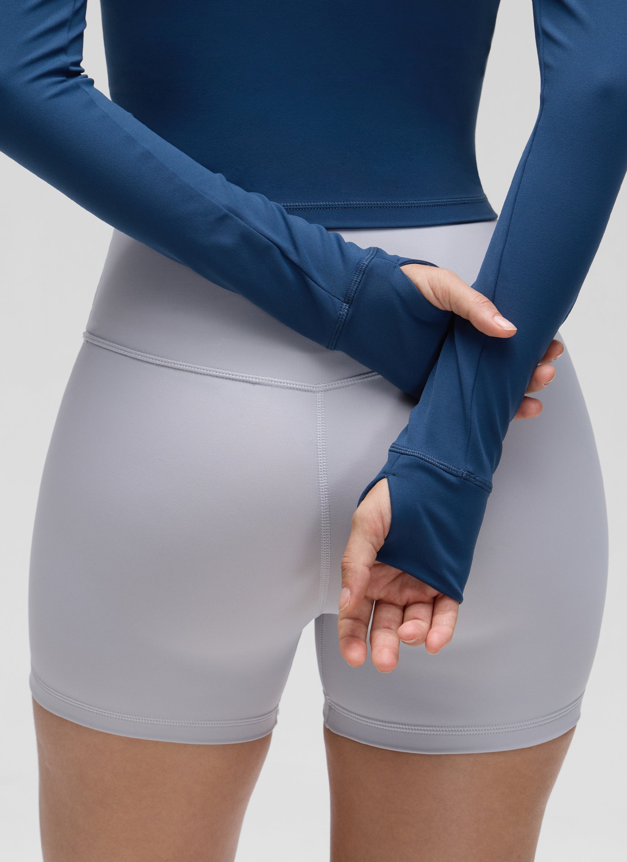 CRZ YOGA Jaket Luar Pendek Wanita dengan Resleting Penuh " Butterluxe " Warna Biru Laut Prancis
